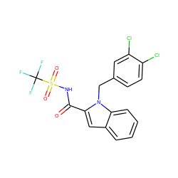 O=C(NS(=O)(=O)C(F)(F)F)c1cc2ccccc2n1Cc1ccc(Cl)c(Cl)c1 ZINC000027325929