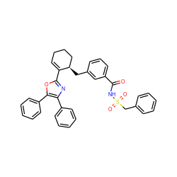 O=C(NS(=O)(=O)Cc1ccccc1)c1cccc(C[C@@H]2CCCC=C2c2nc(-c3ccccc3)c(-c3ccccc3)o2)c1 ZINC000003974338