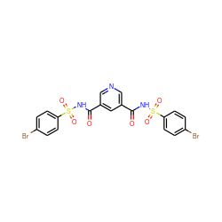 O=C(NS(=O)(=O)c1ccc(Br)cc1)c1cncc(C(=O)NS(=O)(=O)c2ccc(Br)cc2)c1 ZINC000073161701