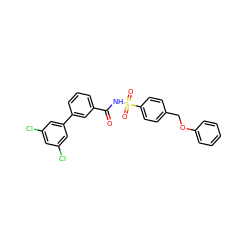 O=C(NS(=O)(=O)c1ccc(COc2ccccc2)cc1)c1cccc(-c2cc(Cl)cc(Cl)c2)c1 ZINC000072180584