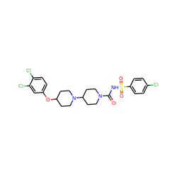 O=C(NS(=O)(=O)c1ccc(Cl)cc1)N1CCC(N2CCC(Oc3ccc(Cl)c(Cl)c3)CC2)CC1 ZINC000095554454