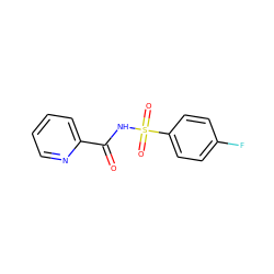 O=C(NS(=O)(=O)c1ccc(F)cc1)c1ccccn1 ZINC000073163155