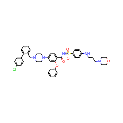 O=C(NS(=O)(=O)c1ccc(NCCCN2CCOCC2)cc1)c1ccc(N2CCN(Cc3ccccc3-c3ccc(Cl)cc3)CC2)cc1Oc1ccccc1 ZINC000165066859