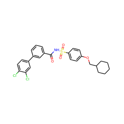 O=C(NS(=O)(=O)c1ccc(OCC2CCCCC2)cc1)c1cccc(-c2ccc(Cl)c(Cl)c2)c1 ZINC000072142716