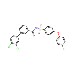 O=C(NS(=O)(=O)c1ccc(Oc2ccc(F)cc2)cc1)c1cccc(-c2ccc(Cl)c(Cl)c2)c1 ZINC000072183174