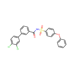 O=C(NS(=O)(=O)c1ccc(Oc2ccccc2)cc1)c1cccc(-c2ccc(Cl)c(Cl)c2)c1 ZINC000072181185