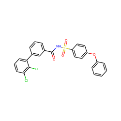 O=C(NS(=O)(=O)c1ccc(Oc2ccccc2)cc1)c1cccc(-c2cccc(Cl)c2Cl)c1 ZINC000072182735