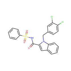 O=C(NS(=O)(=O)c1ccccc1)c1cc2ccccc2n1Cc1ccc(Cl)c(Cl)c1 ZINC000013588867