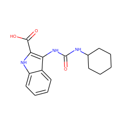 O=C(Nc1c(C(=O)O)[nH]c2ccccc12)NC1CCCCC1 ZINC000000535901