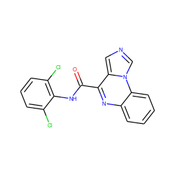 O=C(Nc1c(Cl)cccc1Cl)c1nc2ccccc2n2cncc12 ZINC000029134682