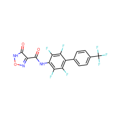 O=C(Nc1c(F)c(F)c(-c2ccc(C(F)(F)F)cc2)c(F)c1F)c1no[nH]c1=O ZINC000082153492