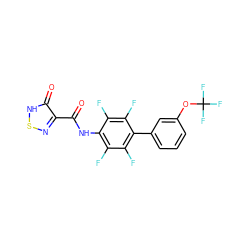 O=C(Nc1c(F)c(F)c(-c2cccc(OC(F)(F)F)c2)c(F)c1F)c1ns[nH]c1=O ZINC001772618649