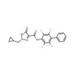 O=C(Nc1c(F)c(F)c(-c2ccccc2)c(F)c1F)c1nn(CC2CC2)[nH]c1=O ZINC001772607428