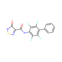 O=C(Nc1c(F)c(F)c(-c2ccccc2)c(F)c1F)c1ns[nH]c1=O ZINC000584905754