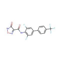 O=C(Nc1c(F)cc(-c2ccc(C(F)(F)F)cc2)cc1F)c1no[nH]c1=O ZINC000082153488