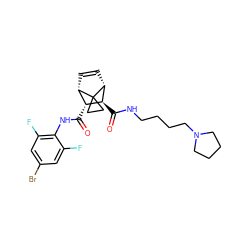 O=C(Nc1c(F)cc(Br)cc1F)[C@@H]1[C@@H]2C=C[C@H]([C@H]1C(=O)NCCCCN1CCCC1)C21CC1 ZINC000168387694