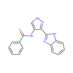 O=C(Nc1c[nH]nc1-c1nc2ccccc2[nH]1)c1ccccc1 ZINC000038995987