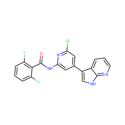 O=C(Nc1cc(-c2c[nH]c3ncccc23)cc(Cl)n1)c1c(F)cccc1F ZINC000063539764