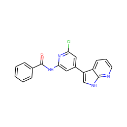 O=C(Nc1cc(-c2c[nH]c3ncccc23)cc(Cl)n1)c1ccccc1 ZINC000063539791