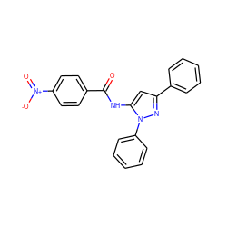 O=C(Nc1cc(-c2ccccc2)nn1-c1ccccc1)c1ccc([N+](=O)[O-])cc1 ZINC000013704338