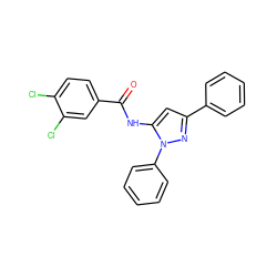 O=C(Nc1cc(-c2ccccc2)nn1-c1ccccc1)c1ccc(Cl)c(Cl)c1 ZINC000013704364