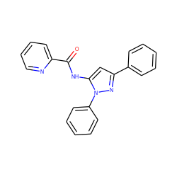 O=C(Nc1cc(-c2ccccc2)nn1-c1ccccc1)c1ccccn1 ZINC000013584904