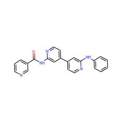 O=C(Nc1cc(-c2ccnc(Nc3ccccc3)c2)ccn1)c1cccnc1 ZINC000028571093