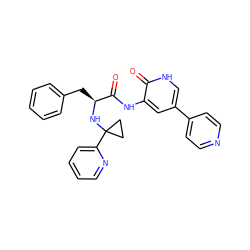 O=C(Nc1cc(-c2ccncc2)c[nH]c1=O)[C@H](Cc1ccccc1)NC1(c2ccccn2)CC1 ZINC000095553657