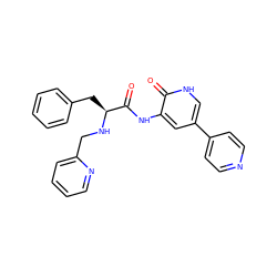 O=C(Nc1cc(-c2ccncc2)c[nH]c1=O)[C@H](Cc1ccccc1)NCc1ccccn1 ZINC000095556078