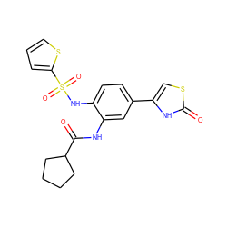 O=C(Nc1cc(-c2csc(=O)[nH]2)ccc1NS(=O)(=O)c1cccs1)C1CCCC1 ZINC000095603152