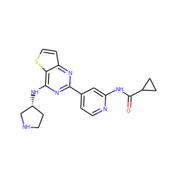 O=C(Nc1cc(-c2nc(N[C@@H]3CCNC3)c3sccc3n2)ccn1)C1CC1 ZINC000653664366