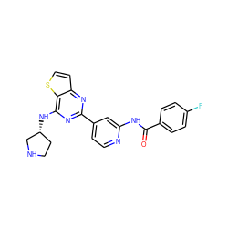 O=C(Nc1cc(-c2nc(N[C@@H]3CCNC3)c3sccc3n2)ccn1)c1ccc(F)cc1 ZINC000223672015