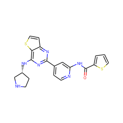 O=C(Nc1cc(-c2nc(N[C@@H]3CCNC3)c3sccc3n2)ccn1)c1cccs1 ZINC000223671490