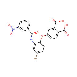 O=C(Nc1cc(Br)ccc1Oc1ccc(C(=O)O)c(C(=O)O)c1)c1cccc([N+](=O)[O-])c1 ZINC000013580650