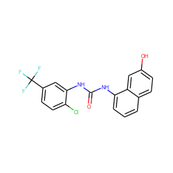 O=C(Nc1cc(C(F)(F)F)ccc1Cl)Nc1cccc2ccc(O)cc12 ZINC000071341160