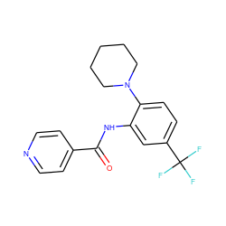 O=C(Nc1cc(C(F)(F)F)ccc1N1CCCCC1)c1ccncc1 ZINC000000150552