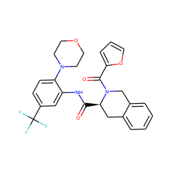 O=C(Nc1cc(C(F)(F)F)ccc1N1CCOCC1)[C@@H]1Cc2ccccc2CN1C(=O)c1ccco1 ZINC000002651219