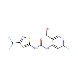 O=C(Nc1cc(C(F)F)ns1)Nc1cc(F)ncc1CO ZINC001772820544