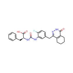 O=C(Nc1cc(Cc2n[nH]c(=O)c3c2CCCC3)ccc1F)N[C@@H](Cc1ccccc1)C(=O)O ZINC000147452331