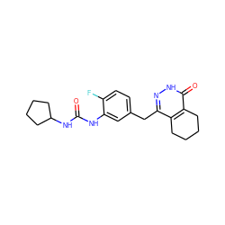 O=C(Nc1cc(Cc2n[nH]c(=O)c3c2CCCC3)ccc1F)NC1CCCC1 ZINC000147359475