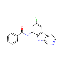 O=C(Nc1cc(Cl)cc2c1[nH]c1cnccc12)c1ccccc1 ZINC000013535884