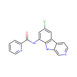 O=C(Nc1cc(Cl)cc2c1[nH]c1cnccc12)c1ccccn1 ZINC000013535891