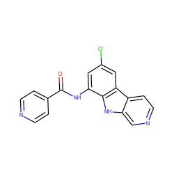 O=C(Nc1cc(Cl)cc2c1[nH]c1cnccc12)c1ccncc1 ZINC000013535896