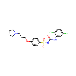 O=C(Nc1cc(Cl)ccc1Cl)NS(=O)(=O)c1ccc(OCCCN2CCCC2)cc1 ZINC000084597204