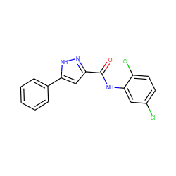 O=C(Nc1cc(Cl)ccc1Cl)c1cc(-c2ccccc2)[nH]n1 ZINC000014878288