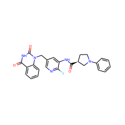 O=C(Nc1cc(Cn2c(=O)[nH]c(=O)c3ccccc32)cnc1F)[C@H]1CCN(c2ccccc2)C1 ZINC001772606397