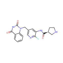 O=C(Nc1cc(Cn2c(=O)[nH]c(=O)c3ccccc32)cnc1F)[C@H]1CCNC1 ZINC001772577194