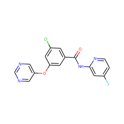 O=C(Nc1cc(F)ccn1)c1cc(Cl)cc(Oc2cncnc2)c1 ZINC000096938955