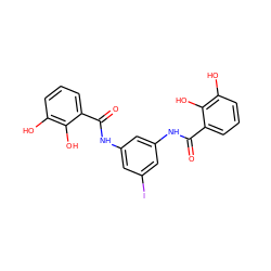 O=C(Nc1cc(I)cc(NC(=O)c2cccc(O)c2O)c1)c1cccc(O)c1O ZINC001772570687