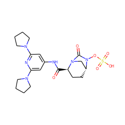 O=C(Nc1cc(N2CCCC2)nc(N2CCCC2)c1)[C@@H]1CC[C@@H]2CN1C(=O)N2OS(=O)(=O)O ZINC000096168626